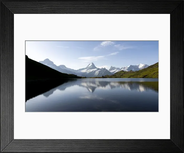 Framed Print : Schreckhorn mountain reflected in Bachalpsee lake at dawn, Grindelwald, Bernese Oberland Framed Print : Schreckhorn mountain reflected in Bachalpsee lake at dawn, Grindelwald, Bernese Oberland