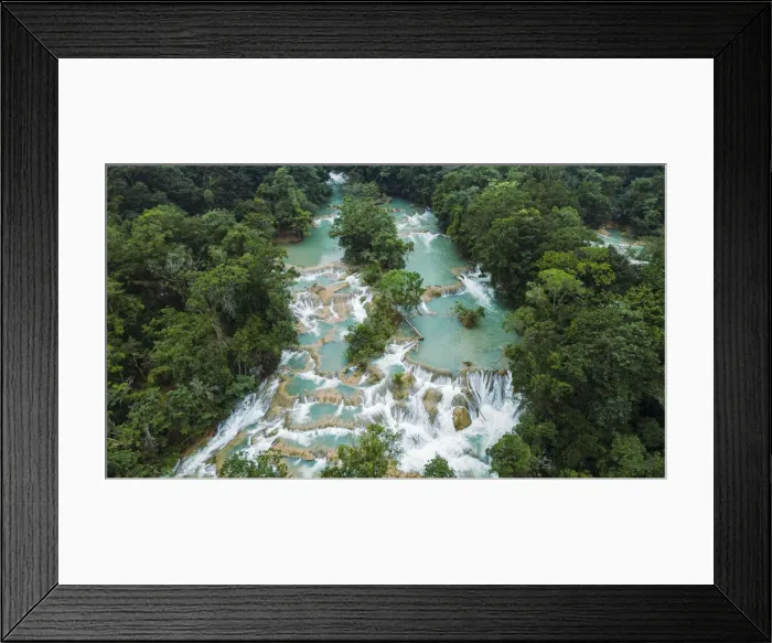 Framed Print : Aerial of Aguas Azules, Chiapas, Mexico, North America Framed Print : Aerial of Aguas Azules, Chiapas, Mexico, North America