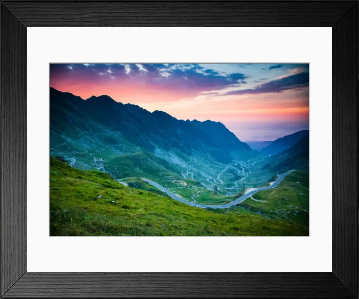 Framed Print : The Transfagarasean (DN7C), a paved mountain road crossing Fagaras Mountains in central