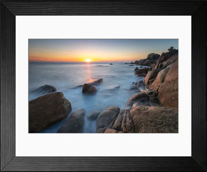 Framed Print : Sunset from the rocky coast in Couso, La Coruna, Galicia, Spain, Europe Framed Print : Sunset from the rocky coast in Couso, La Coruna, Galicia, Spain, Europe
