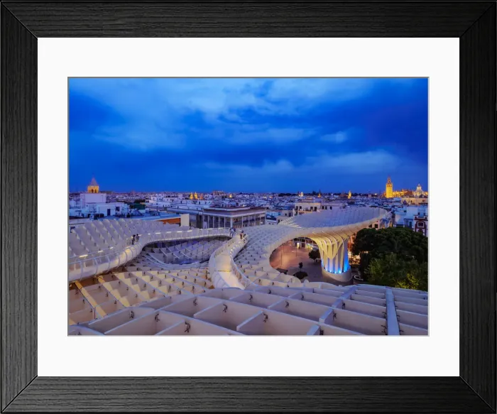 Framed Print : Metropol Parasol (Las Setas) at dusk, La Encarnacion Square, Seville, Andalusia, Spain Framed Print : Metropol Parasol (Las Setas) at dusk, La Encarnacion Square, Seville, Andalusia, Spain