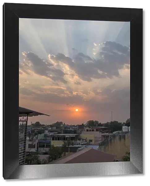 Sunset over Agra, Uttar Pradesh, India, Asia