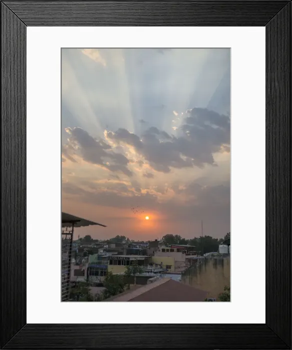 Framed Print : Sunset over Agra, Uttar Pradesh, India, Asia Framed Print : Sunset over Agra, Uttar Pradesh, India, Asia