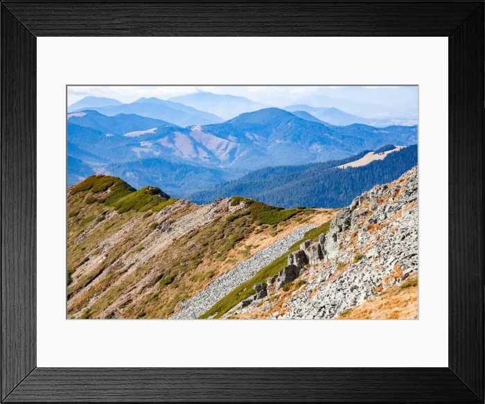 Framed Print : Calimani Mountains, the largest volcanic complex of the Carpathian Mountains in Framed Print : Calimani Mountains, the largest volcanic complex of the Carpathian Mountains in