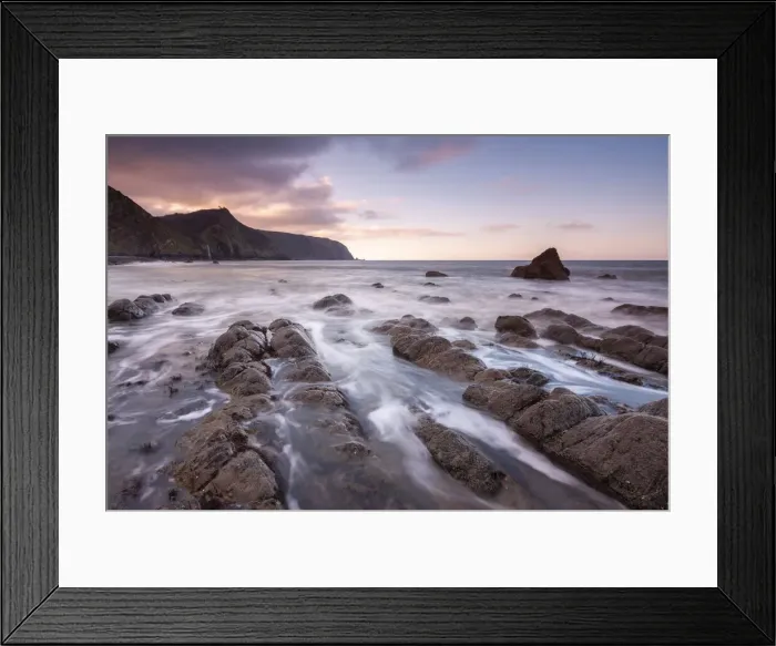 Framed Print : Sunset over Mouthmill Beach on the North Devon coast, Devon, England, United Kingdom Framed Print : Sunset over Mouthmill Beach on the North Devon coast, Devon, England, United Kingdom