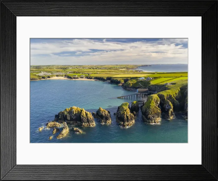 Framed Print : Aerial vista of Merope Rocks, Padstow Lifeboat Station and Mother Iveys Bay Framed Print : Aerial vista of Merope Rocks, Padstow Lifeboat Station and Mother Iveys Bay