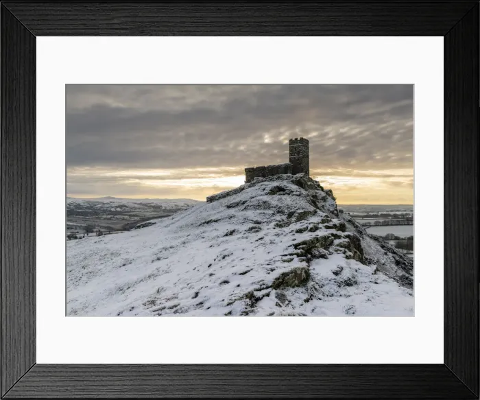 Framed Print : Brentor Church on a snowy outcrop on a winter morning, Dartmoor, Devon, England Framed Print : Brentor Church on a snowy outcrop on a winter morning, Dartmoor, Devon, England