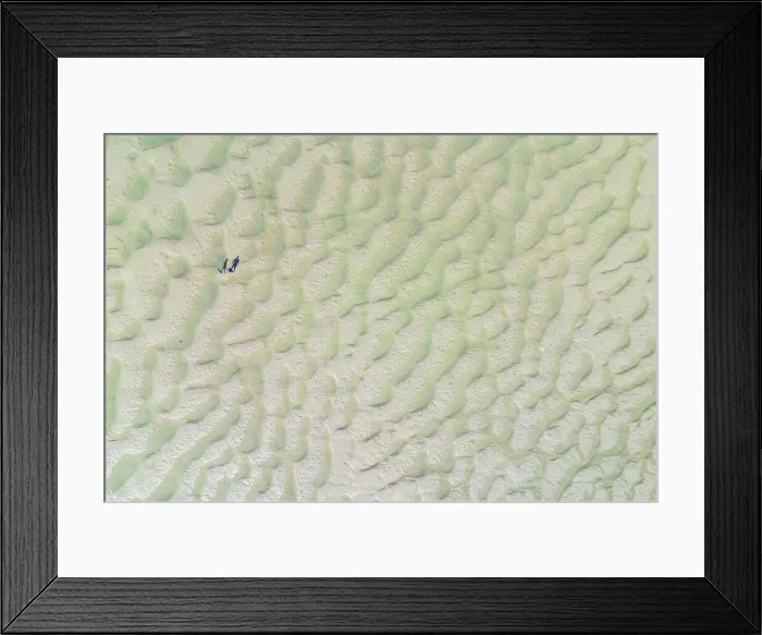 Framed Print : Aerial vista of people standing on the Doom Bar at low tide, Camel Estuary, Padstow Framed Print : Aerial vista of people standing on the Doom Bar at low tide, Camel Estuary, Padstow