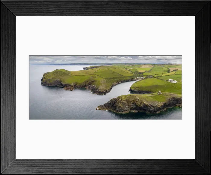 Framed Print : Aerial vista of Port Quin on the North Cornish coast, Cornwall, England, United Kingdom Framed Print : Aerial vista of Port Quin on the North Cornish coast, Cornwall, England, United Kingdom