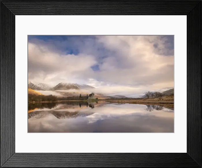 Framed Print : Kilchurn Castle reflected in Loch Awe at dawn in winter, Highlands, Scotland Framed Print : Kilchurn Castle reflected in Loch Awe at dawn in winter, Highlands, Scotland