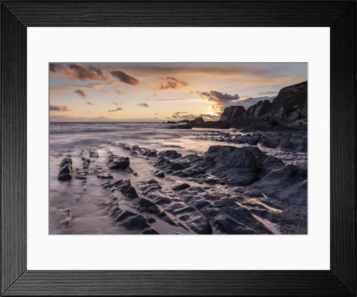 Framed Print : Sunset over Ayrmer Cove in the South Hams in autumn, South Devon, England, United Kingdom Framed Print : Sunset over Ayrmer Cove in the South Hams in autumn, South Devon, England, United Kingdom