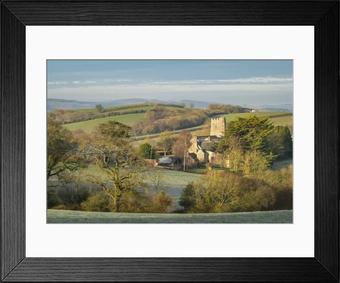 Framed Print : Church of St. John the Baptist at Holcombe Burnell Barton Framed Print : Church of St. John the Baptist at Holcombe Burnell Barton