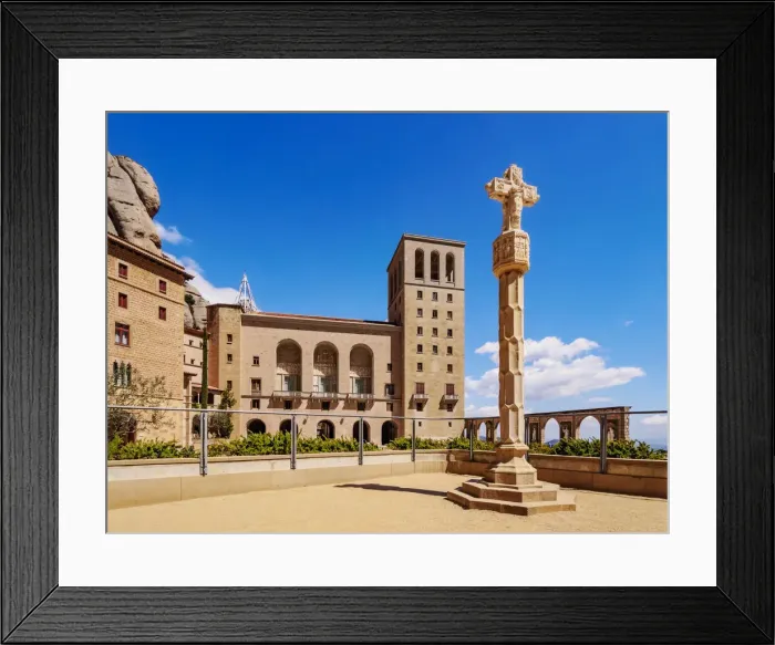 Framed Print : Santa Maria de Montserrat Abbey, Montserrat mountain range near Barcelona, Catalonia Framed Print : Santa Maria de Montserrat Abbey, Montserrat mountain range near Barcelona, Catalonia