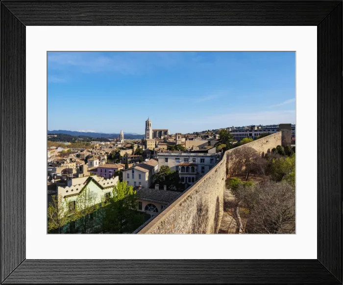 Framed Print : Old Town Skyline including the cathedral seen from the city walls, Girona (Gerona) Framed Print : Old Town Skyline including the cathedral seen from the city walls, Girona (Gerona)