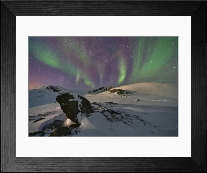 Framed Print : Aurora Borealis (Northern Lights) over the mountains, Finnmark, Norway, Scandinavia Framed Print : Aurora Borealis (Northern Lights) over the mountains, Finnmark, Norway, Scandinavia