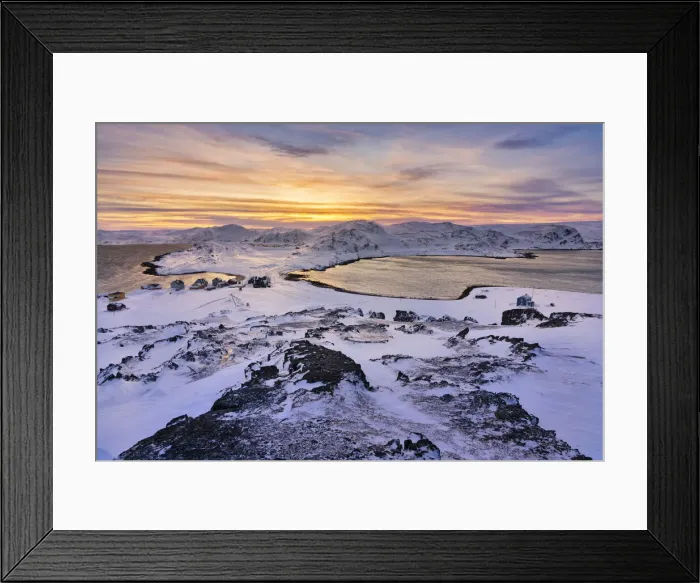 Framed Print : Kongsfjord, Veidnes, Village at sunset, Finnmark, Norway, Scandinavia, Europe Framed Print : Kongsfjord, Veidnes, Village at sunset, Finnmark, Norway, Scandinavia, Europe