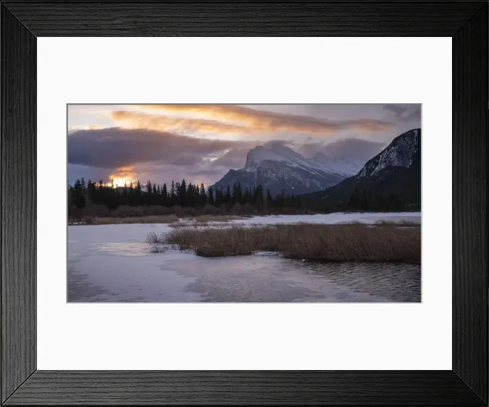 Framed Print : Mount Rundle sunrise with lake ice, Vermillion Lakes, Banff National Park Framed Print : Mount Rundle sunrise with lake ice, Vermillion Lakes, Banff National Park