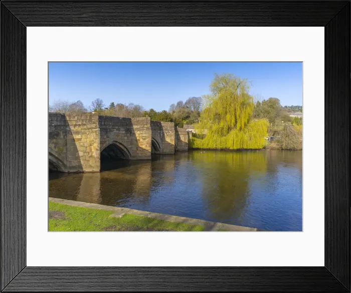 Framed Print : View of bridge over River Wye, Bakewell, Peak District National Park, Derbyshire, England Framed Print : View of bridge over River Wye, Bakewell, Peak District National Park, Derbyshire, England