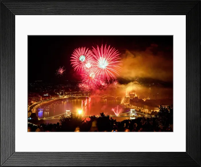 Framed Print : Fireworks Show over Budapest on 20th August (St. Stephens Day) Framed Print : Fireworks Show over Budapest on 20th August (St. Stephens Day)