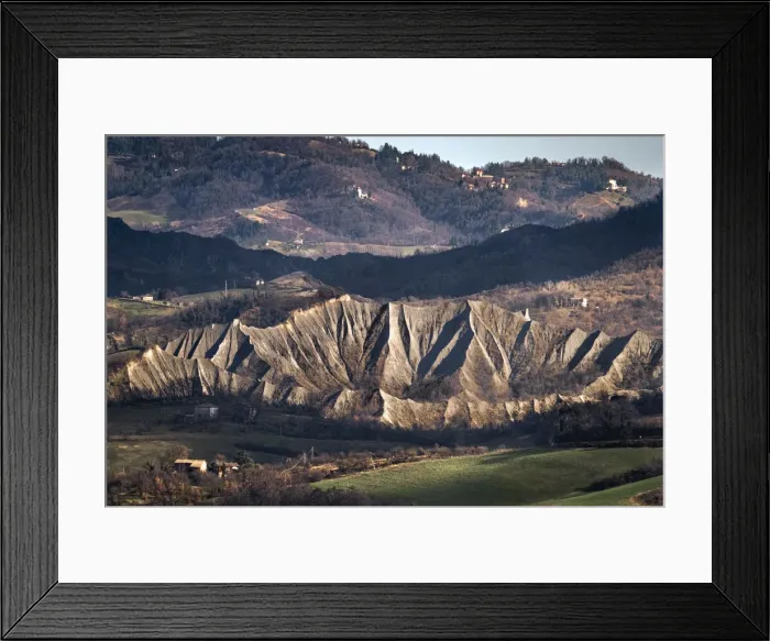 Framed Print : Countryside hills and badlands, Emilia Romagna, Italy, Europe Framed Print : Countryside hills and badlands, Emilia Romagna, Italy, Europe