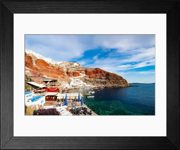 Framed Print : Amoudi Bay below the town of Oia on the Greek Island of Santorini (Thira), Cyclades Framed Print : Amoudi Bay below the town of Oia on the Greek Island of Santorini (Thira), Cyclades