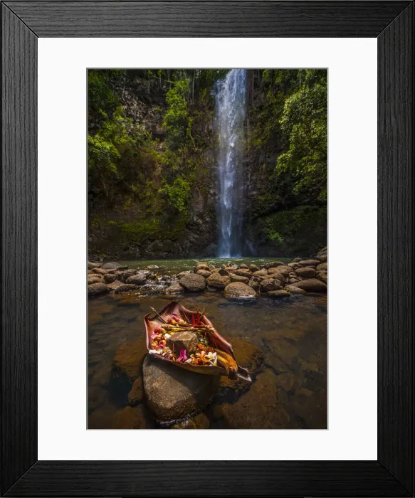 Framed Print : An offering is made to the gods at this sacred pool, Hawaii, United States of America Framed Print : An offering is made to the gods at this sacred pool, Hawaii, United States of America