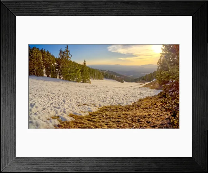 Framed Print : The slopes of Arizona Snow Bowl facing west close to sundown Framed Print : The slopes of Arizona Snow Bowl facing west close to sundown