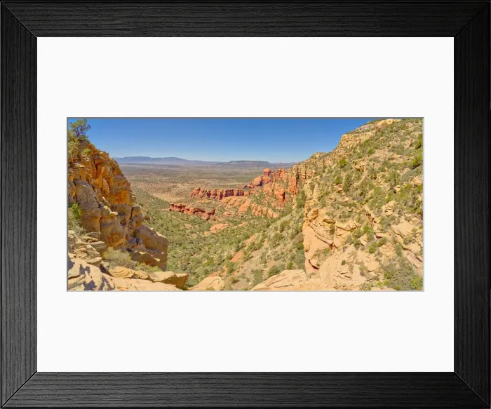 Framed Print : Western view of Sedona from the saddle section of Bear Mountain just past the 1st Peak Framed Print : Western view of Sedona from the saddle section of Bear Mountain just past the 1st Peak