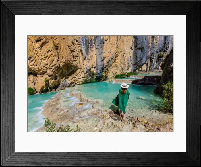 Framed Print : Woman taking in the Millpu Natural Pools, Ayacucho, Peru, South America Framed Print : Woman taking in the Millpu Natural Pools, Ayacucho, Peru, South America