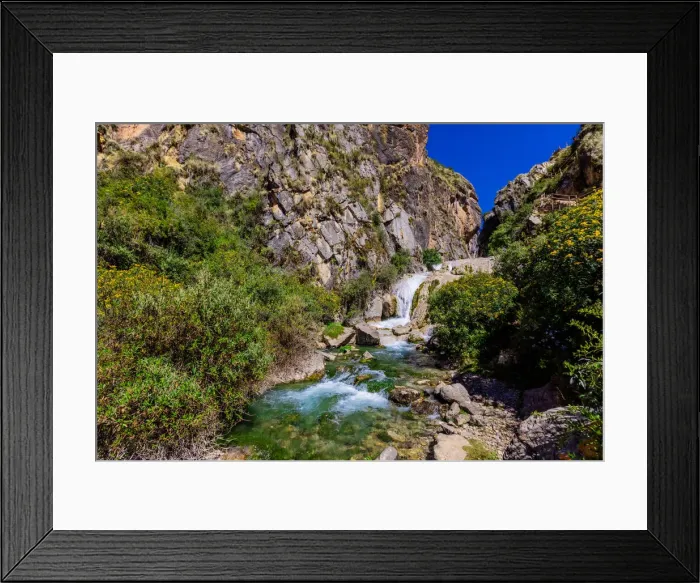 Framed Print : Waterfall along the Inti Punku Trek, Ollantaytambo, Peru, South America