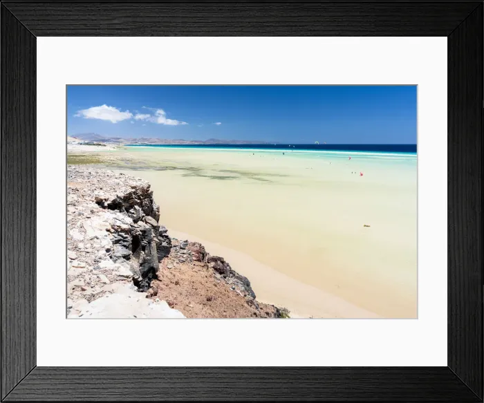Framed Print : High tide over the white sand beach Playa de Sotavento de Jandia, Fuerteventura Framed Print : High tide over the white sand beach Playa de Sotavento de Jandia, Fuerteventura