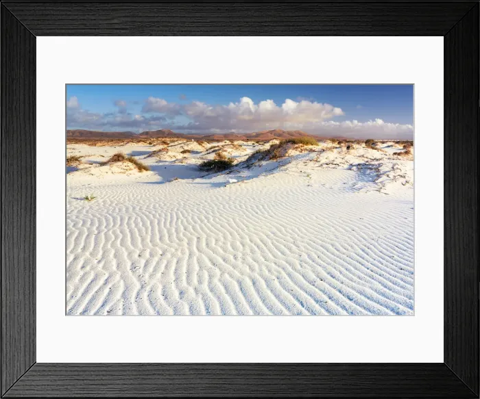 Framed Print : White sand of desert dunes shaped by wind, El Cotillo, La Oliva, Fuerteventura Framed Print : White sand of desert dunes shaped by wind, El Cotillo, La Oliva, Fuerteventura