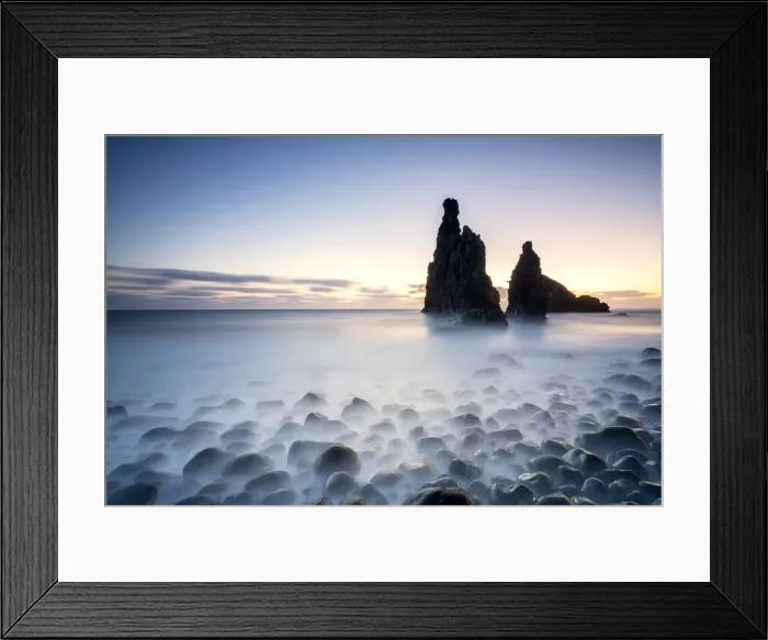 Framed Print : Long exposure of waves crashing on Ilheus da Rib and Ribeira da Janela rock formations Framed Print : Long exposure of waves crashing on Ilheus da Rib and Ribeira da Janela rock formations