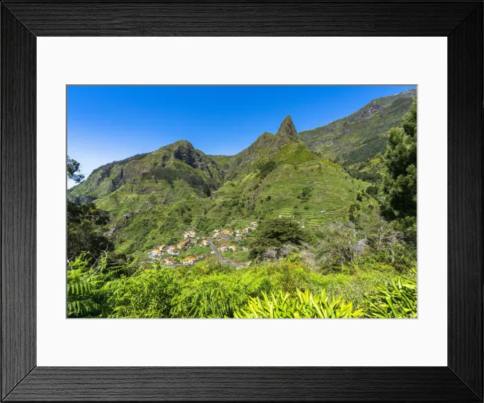 Framed Print : Village of Serra de Agua in the lush vegetation at feet of mountains Framed Print : Village of Serra de Agua in the lush vegetation at feet of mountains