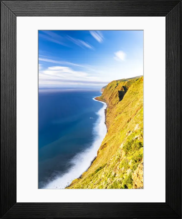 Framed Print : Majestic cliffs of Ponta Do Pargo and ocean at sunset, Calheta, Madeira island, Portugal Framed Print : Majestic cliffs of Ponta Do Pargo and ocean at sunset, Calheta, Madeira island, Portugal