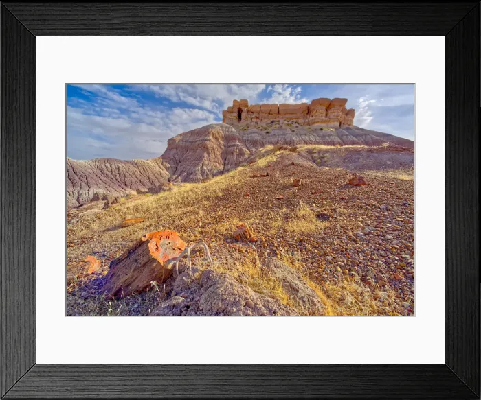 Framed Print : Keyhole Mesa, named for a keyhole shaped cave on its north side Framed Print : Keyhole Mesa, named for a keyhole shaped cave on its north side