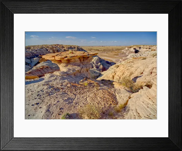 Framed Print : A hoodoo shaped like a table top, on a cliff along the Blue Mesa in Petrified Forest Framed Print : A hoodoo shaped like a table top, on a cliff along the Blue Mesa in Petrified Forest