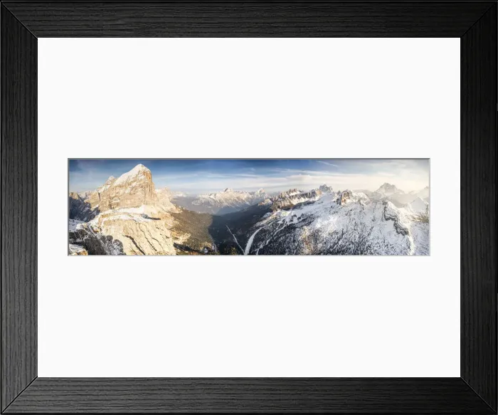 Framed Print : Aerial view of Tofana di Rozes, Sorapiss, Antelao, Pelmo Framed Print : Aerial view of Tofana di Rozes, Sorapiss, Antelao, Pelmo