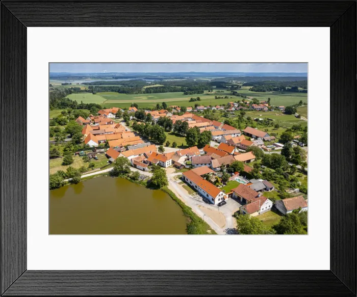 Framed Print : Aerial of the historic village of Holasovice, UNESCO World Heritage Site, South Bohemia Framed Print : Aerial of the historic village of Holasovice, UNESCO World Heritage Site, South Bohemia