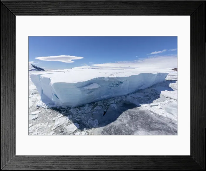 Framed Print : Iceberg amongst winter sea ice breaking up in the Weddell Sea, Antarctica, Polar Regions