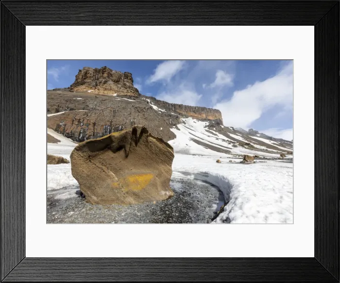 Framed Print : Ventifacts blown by the wind into the soft tuff material at Brown Bluff, Antarctic Sound Framed Print : Ventifacts blown by the wind into the soft tuff material at Brown Bluff, Antarctic Sound