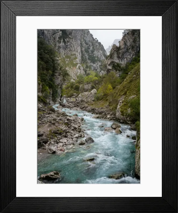 Framed Print : Ruta del Cares trail nature landscape in Picos de Europa National Park, Leon, Spain Framed Print : Ruta del Cares trail nature landscape in Picos de Europa National Park, Leon, Spain
