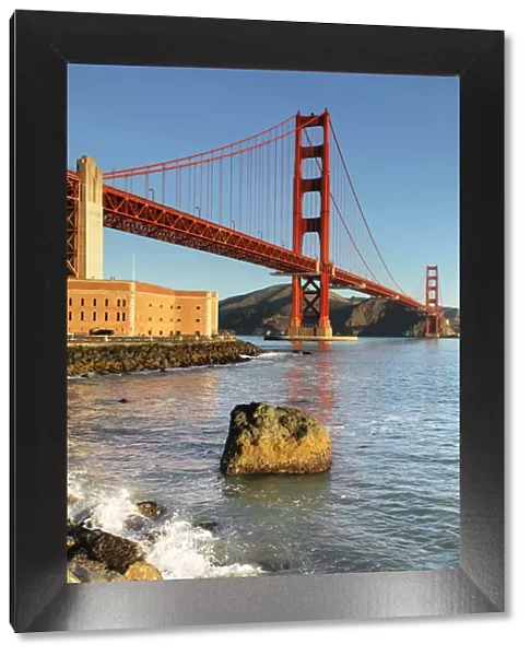 Golden Gate Bridge at sunrise, San Francisco Bay, California, United States of America