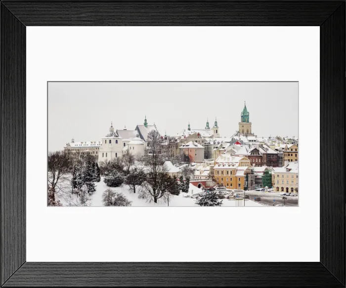 Framed Print : Old Town skyline featuring Dominican Priory, Cathedral and Trinitarian Tower, winter Framed Print : Old Town skyline featuring Dominican Priory, Cathedral and Trinitarian Tower, winter