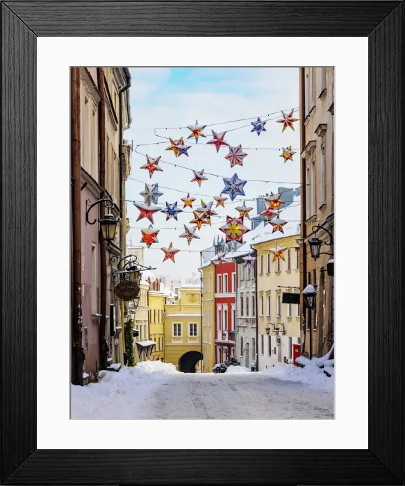 Framed Print : Christmas decorations at Grodzka Street, Old Town, winter, Lublin, Lublin Voivodeship Framed Print : Christmas decorations at Grodzka Street, Old Town, winter, Lublin, Lublin Voivodeship