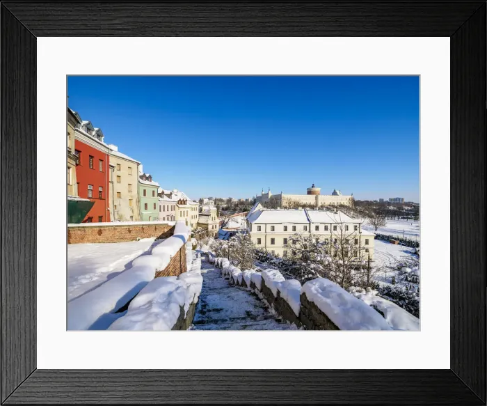 Framed Print : View towards the Castle, winter, Lublin, Lublin Voivodeship, Poland, Europe Framed Print : View towards the Castle, winter, Lublin, Lublin Voivodeship, Poland, Europe