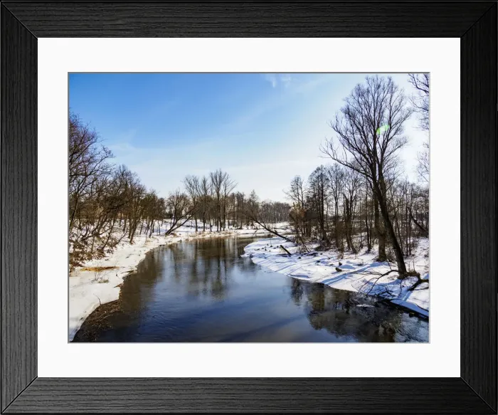 Framed Print : River Wieprz at winter time, elevated view, Serniki, Lublin Voivodeship, Poland, Europe Framed Print : River Wieprz at winter time, elevated view, Serniki, Lublin Voivodeship, Poland, Europe