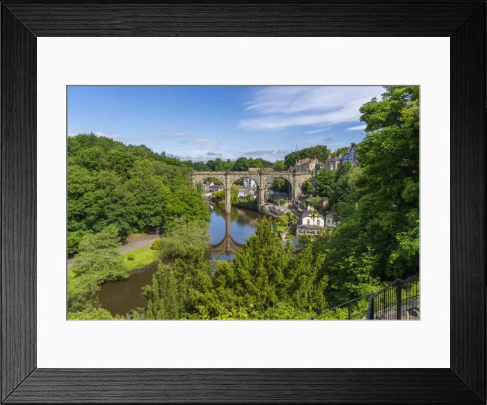 Framed Print : View of Knaresborough viaduct and the River Nidd from the Castle, Knaresborough