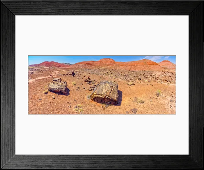 Framed Print : Hills of blood red bentonite clay below Kachina Point in Petrified Forest National Park Framed Print : Hills of blood red bentonite clay below Kachina Point in Petrified Forest National Park
