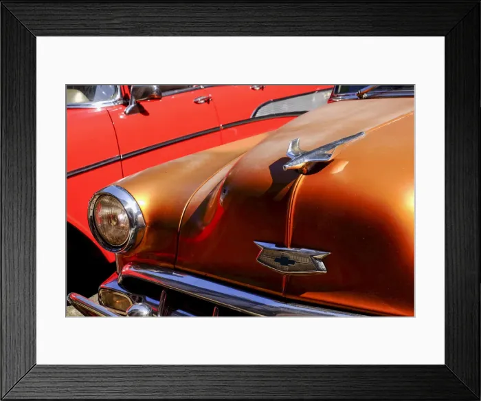 Framed Print : Close view of hood and hood ornament on a vintage car, Havana, Cuba, West Indies Framed Print : Close view of hood and hood ornament on a vintage car, Havana, Cuba, West Indies